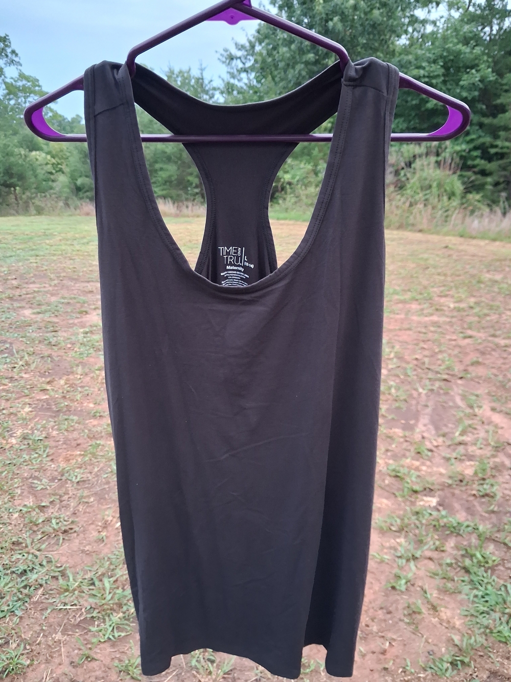 Time and Tru Black Racerback Tank - Solid Black NWOT